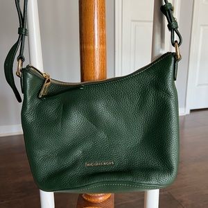 Emerald green leather Michael Kors small crossbody